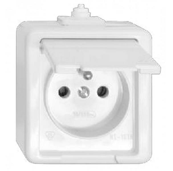 Gniazdo TIMEX GNT-16C (BI) n/t 16A/250V 2P+Z