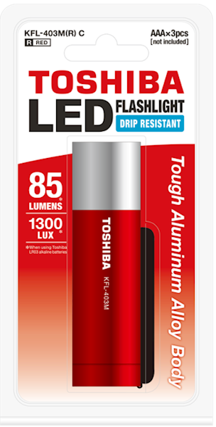 Latarka TOSHIBA LED KFL-403M (RED)/12  LED 85 lm