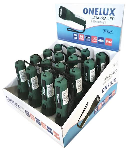 . Latarka FL2227 ONELUX 2XAA 1W LED+COB 1W 60lm/16