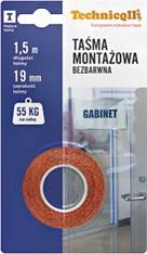 T 680 Taśma Montażowa Bezbarwna 1.5m/19mm/20