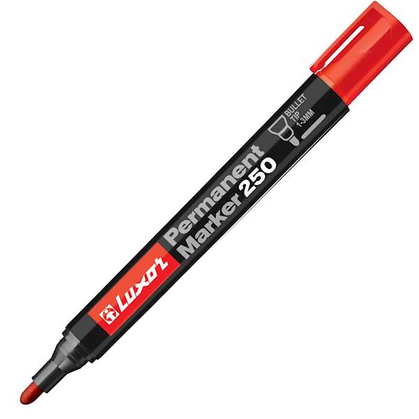 Permanent Marker LUXOR 250 RED opk=12 szt