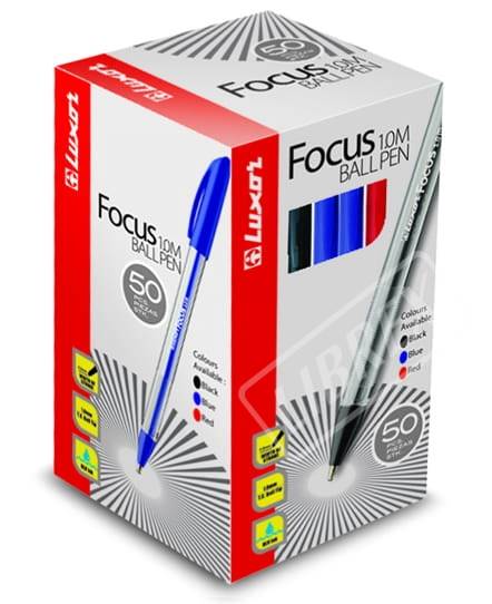 Długopisy LUXOR FOCUS BLACK 1.0 mm / opk=50 szt.