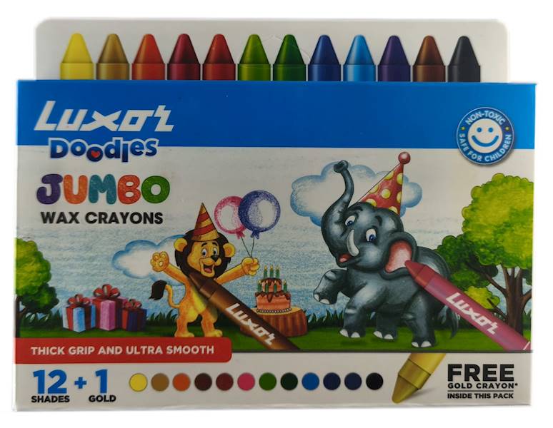 . Kredki świecowe LUXOR 2372 Jumbo wax 90x11/opk12