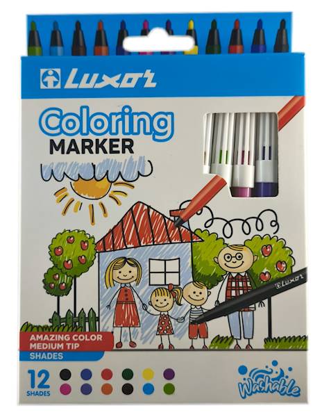 Flamastry LUXOR COLOUR MIX kpl=12szt tekt/op=12kpl