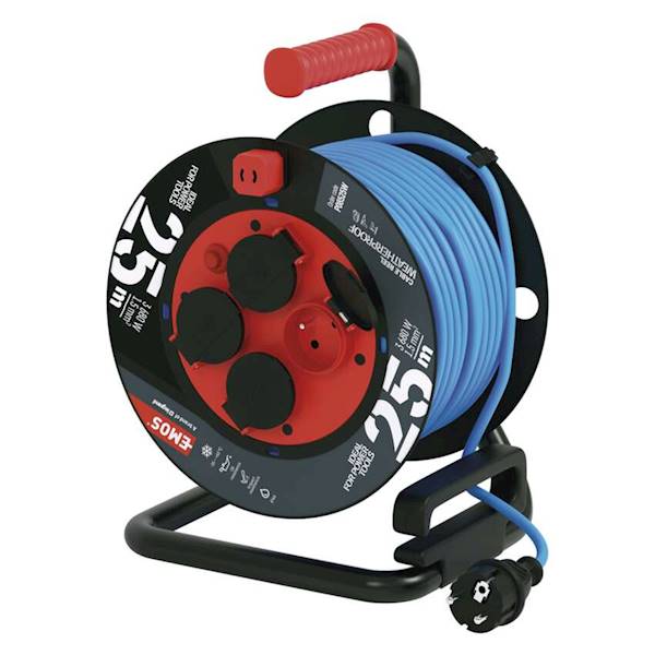 Przedłużacz EMOS P084251 Zwijany 4g 25m 1.5mm Guma