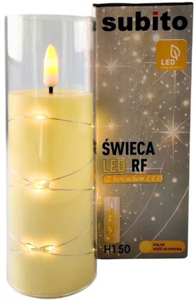 ŚWIECA LED SUBITO (267) tuba krem świecąca /6