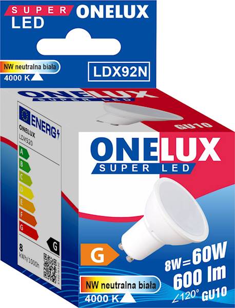 Led ONELUX GU10 8W 800lm N 4000K kat św.100