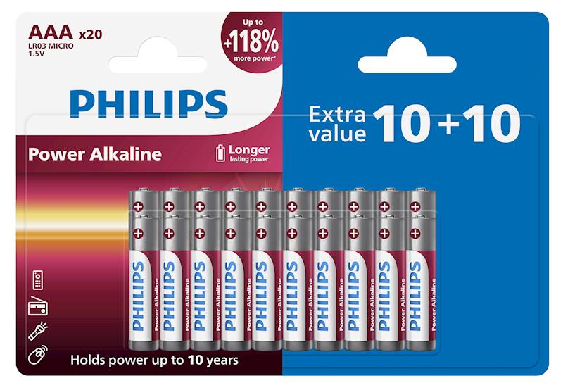 Baterie PHILIPS Powerlife LR03/BL( 10+10) 