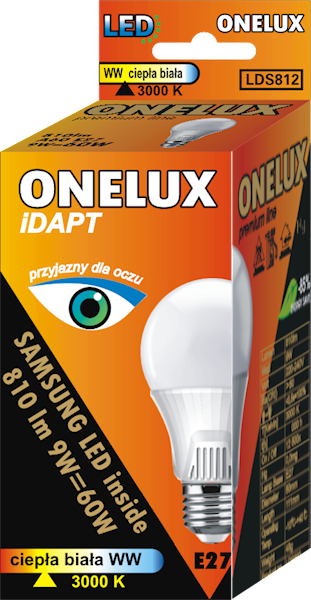 Led ONELUX E27 9W 810 lm WW 3000K IDAPT Sams 60W