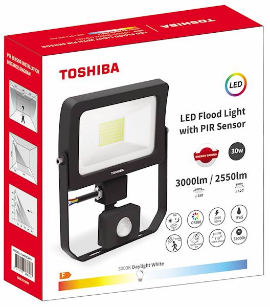 Naświetlacz TOSHIBA 30W 2450lm 5000K SENSOR /B