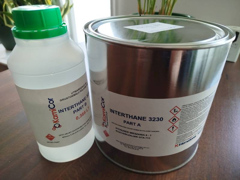 POLIURETAN PRZEMYSŁOWY INTERTHANE 3230 RAL 9005 ZESTAW 2,5LT A+B
