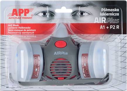 APP AIR PLUS A1+P2 R - PÓŁMASKA LAKIERNICZA ZESTAW