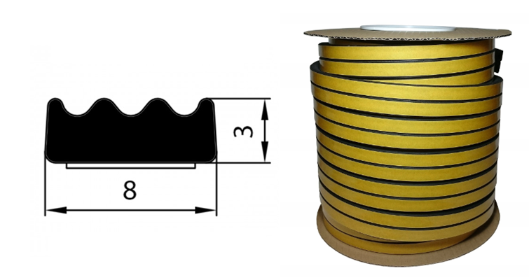 Uszczelka SD-83 8x3 Czarna 150m