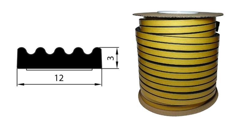 Uszczelka SD-57 12x3 Czarna 125m