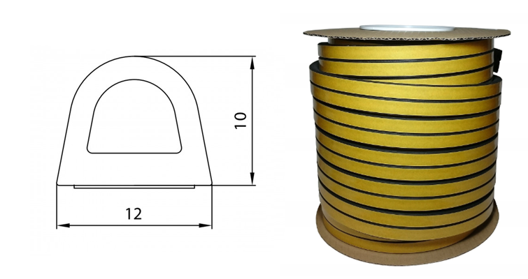 Uszczelka SD-54 12x10 Biała 50m