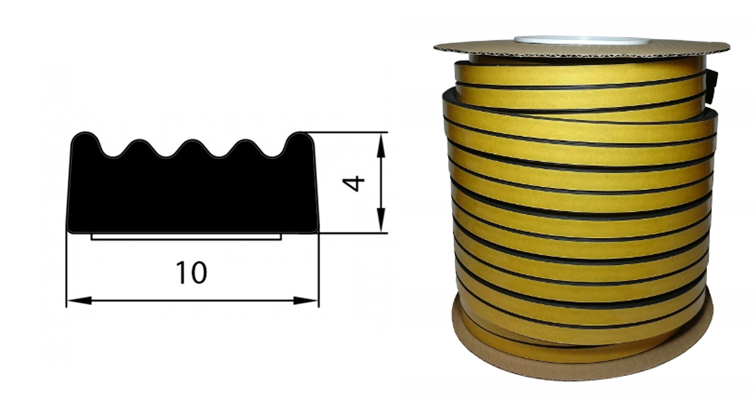 Uszczelka SD-68 10x4 Czarna 100m