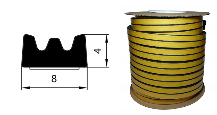 Uszczelka SD-33X 8x4 Czarna 125m