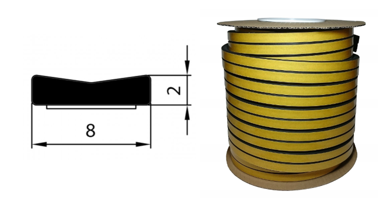 Uszczelka SD-31 8x2 Czarna 200m