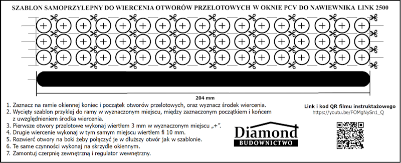 Szablon samoprzylepny do Nawiewnika LINK 2500