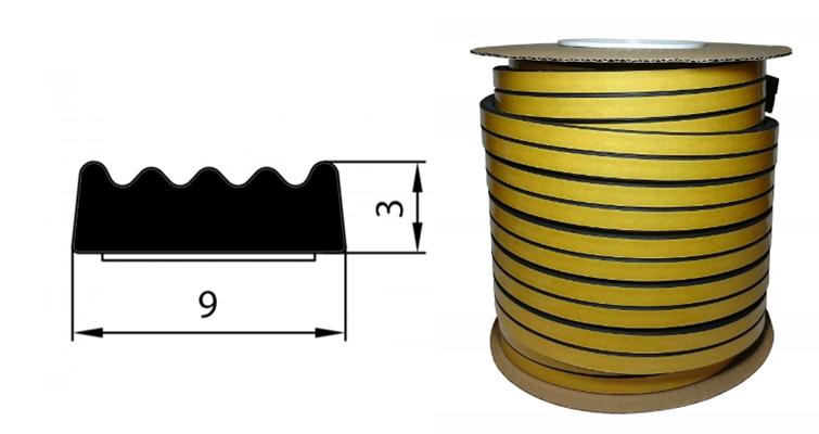 Uszczelka SD-67 9x3 Czarna 150m