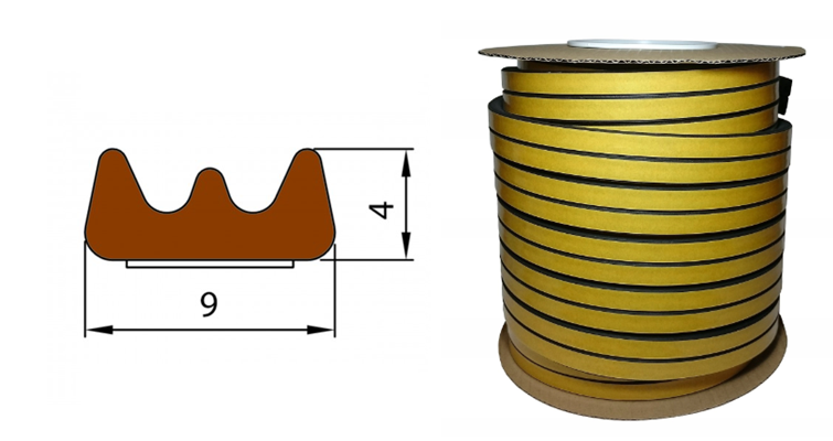 Uszczelka zwykła E 9x4 Brąz 150m