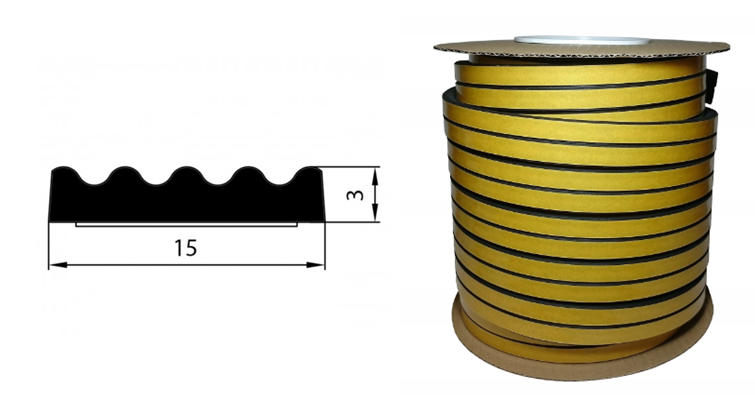 Uszczelka SD-42 15x3 Czarna 100m