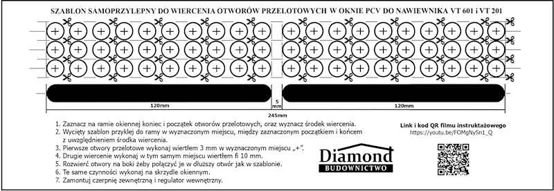 Szablon samoprzylepny do Nawiewnika VT 601 i VT 201