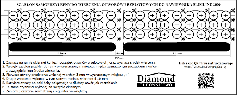 Szablon samoprzylepny do Nawiewnika Slimline 2000