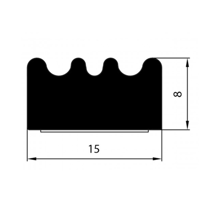 Uszczelka SD-84 15x8 Czarna
