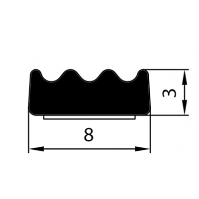 Uszczelka SD-83 8x3 Czarna
