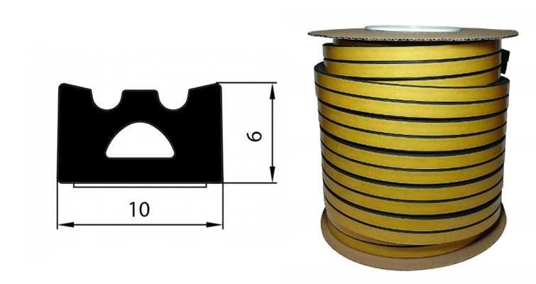 Uszczelka SD-53 10x6 Czarna 100m
