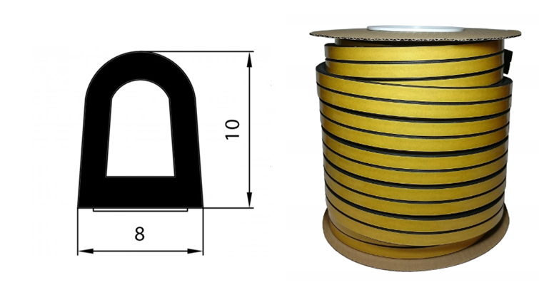 Uszczelka SD-43X 8x10 Czarna 50m
