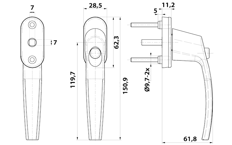 Klamka z przyciskiem VICTORY Czarna ral 9005