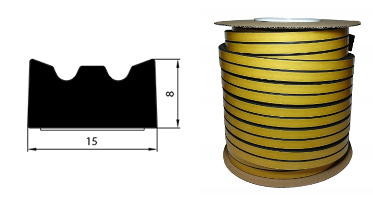 Uszczelka SD-30X 15x8 Czarna 50m