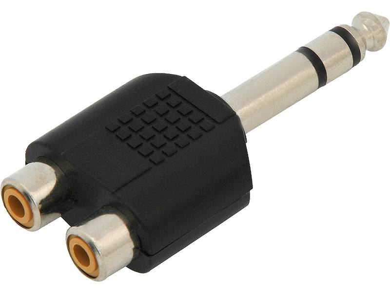 ADAPTER WTYK JACK6,3mm - 2xGNIAZDO RCA