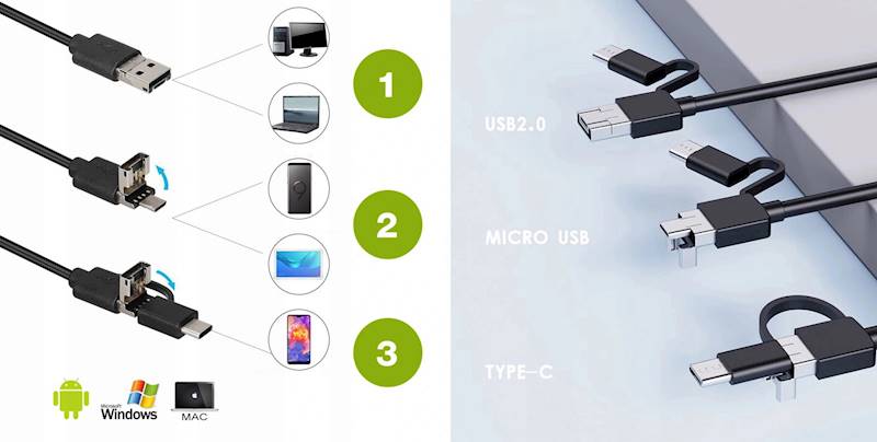 KAMERA INSPEKCYJNA USB-C 1m