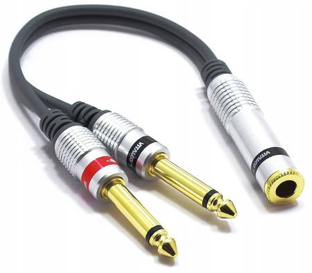 ADAPTER GNIAZDO JACK3,5 STEREO-2xWTYK JACK6,3 MONO