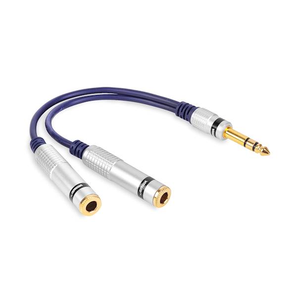 ADAPTER WTYK JACK6,3 STEREO-2xGNIAZDO JACK6,3 STER