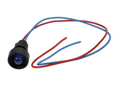 KONTROLKA LED 10mm 12-24VAC/DC NIEBIESKA Z PRZEWOD