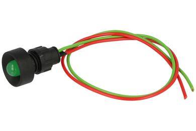 KONTROLKA LED 10mm 12-24VAC/DC ZIELONA Z PRZEWODEM