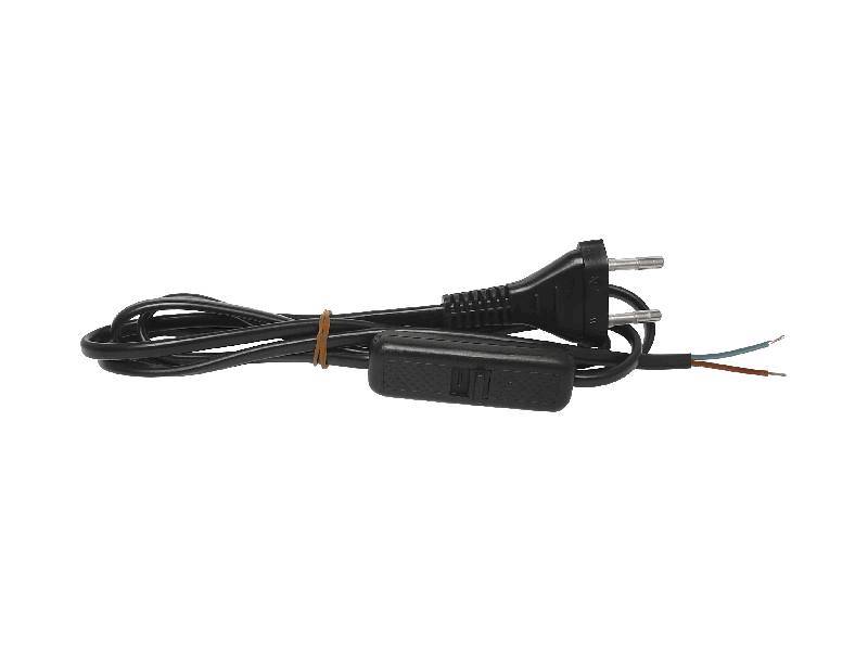 KABEL ZASILAJĄCY Z WYŁĄCZNIKIEM CZARNY 1,5m