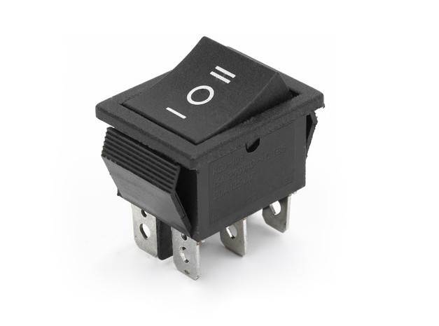 PRZEŁĄCZNIK RS203-6C3BI ON-OFF-ON 230V CZARNY