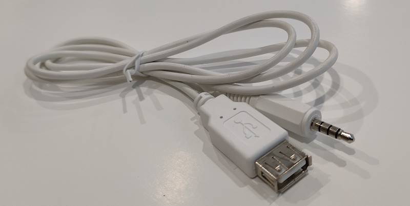 KABEL POŁĄCZENIOWY GNIAZDO USB-WTYK JAC3,5mm 4-POL