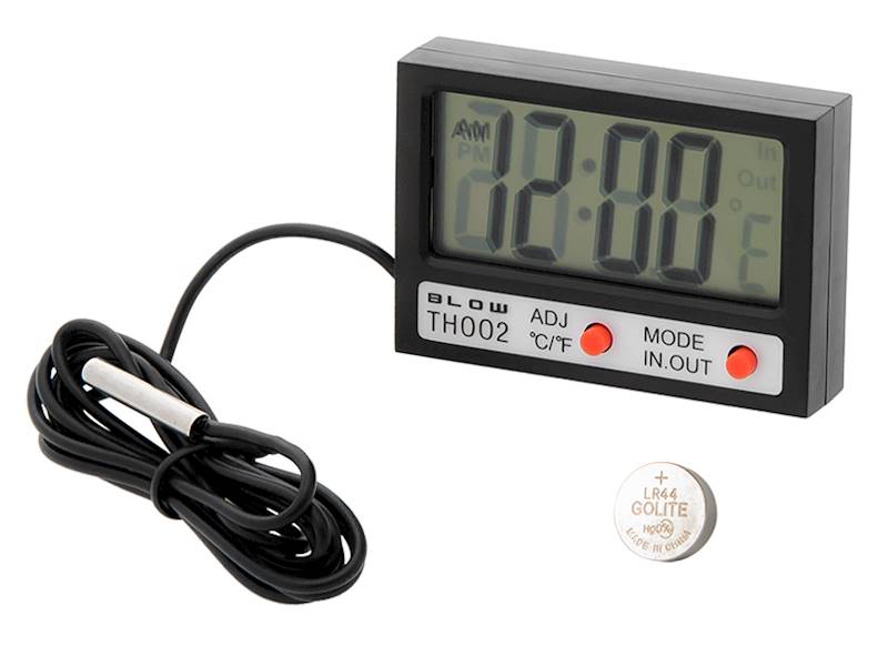TERMOMETR PANELOWY LCD Z ZEGAREM