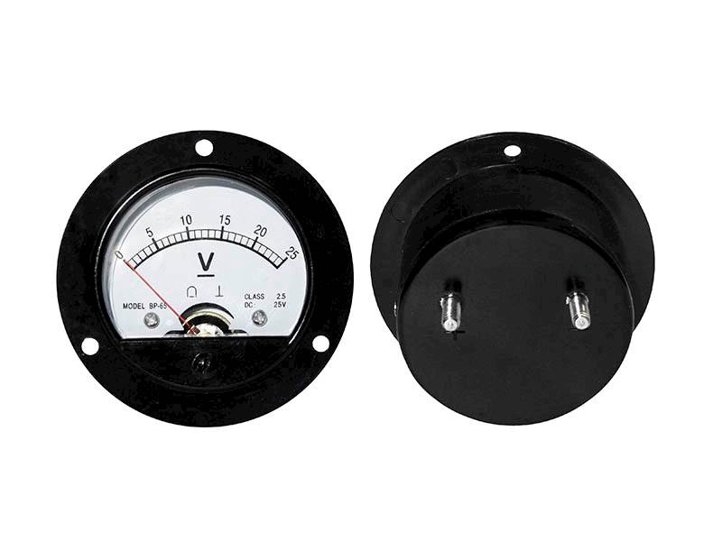 MIERNIK ANALOGOWY 25V OKRĄGŁY