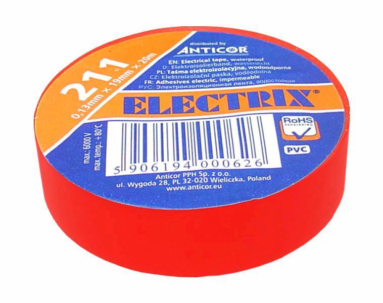IZOLACJA 0,13mmx19mmx20m ANTICOR CZERWONA