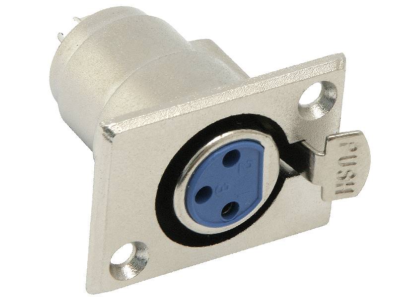 GNIAZDO MIKROFONOWE XLR 3P DO OBUDOWY METAL