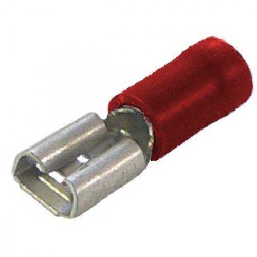 KONEKTOR IZOLOWANY ŻEŃSKI 4,8mm CZERWONY