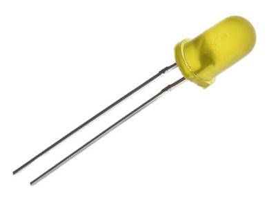 LED 5mm 2,1V ŻÓŁTA MATOWA