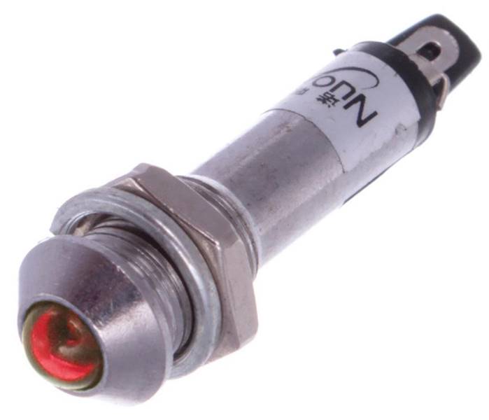 KONTROLKA LED 8mm 12VDC CZERWONA WYPUKŁA